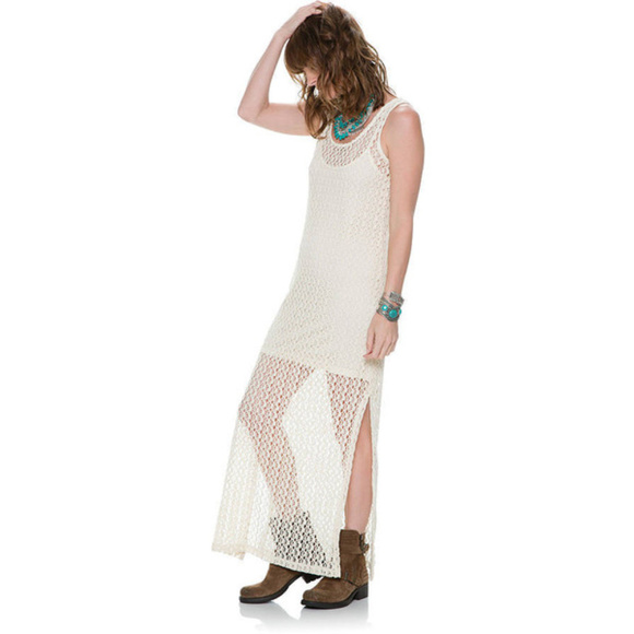 Cream Crochet Maxi Dress | Swim Cover - Picture 2 of 8